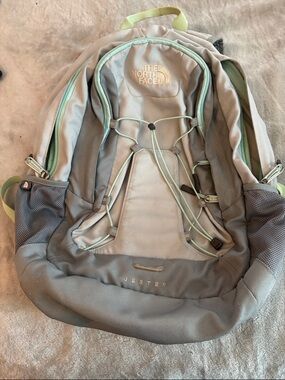 The North Face Jester Backpack - Light Gray with Mint Trim